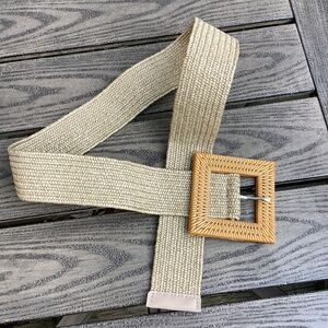 Vintage Rattan Look Straw Belt Womens Woven Waist Boho Beach Summer Chunky Uniqu